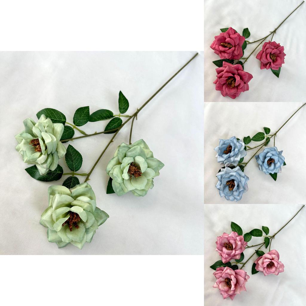 Realistisk Konstgjord Silkesblomma Bukett Bröllop Heminredning Fotorekvisita Centerpiece