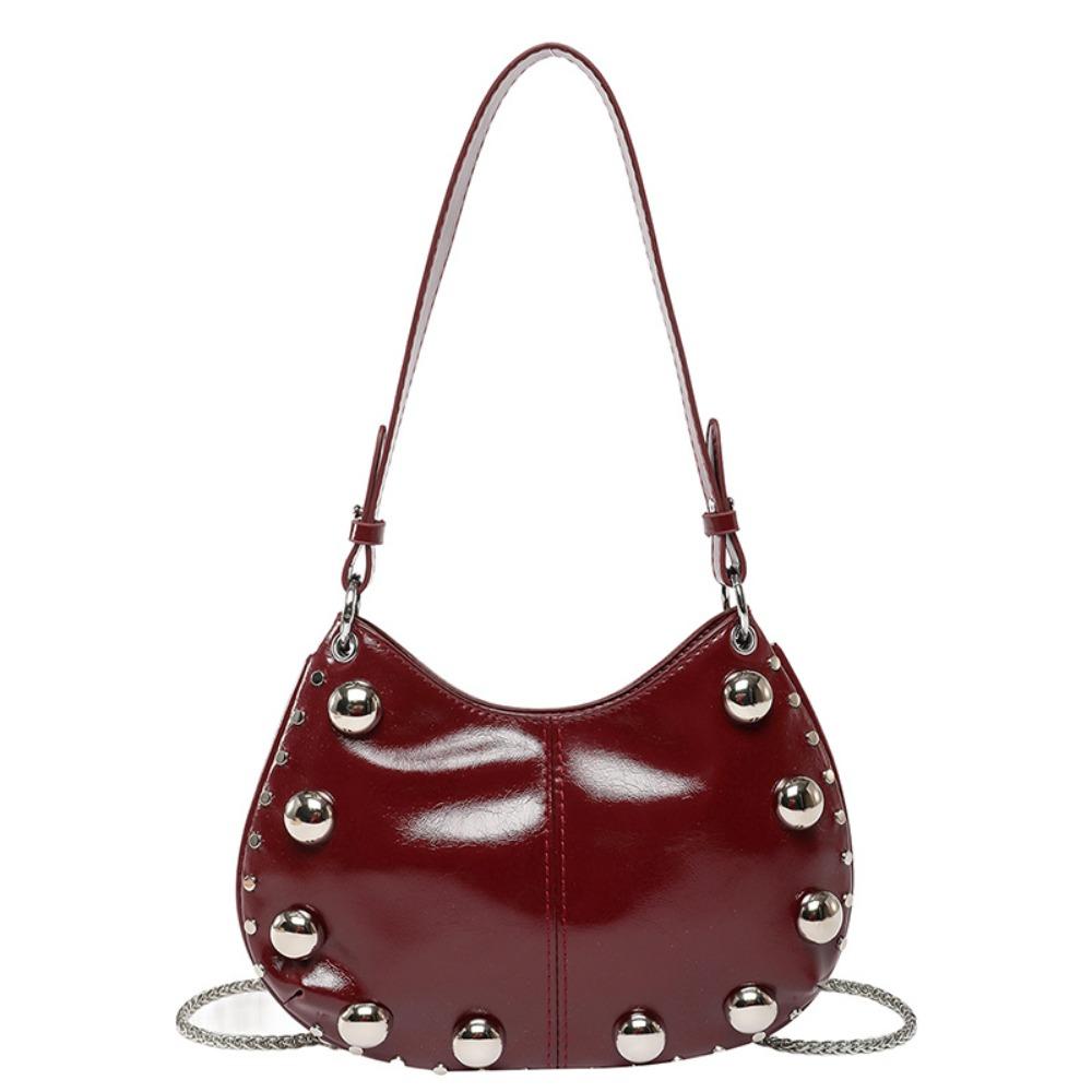 Crossbody Bag Rivets PU Underarm Bag Small Pack Shoulder Bag Portable Punk Style Handbags  Girls