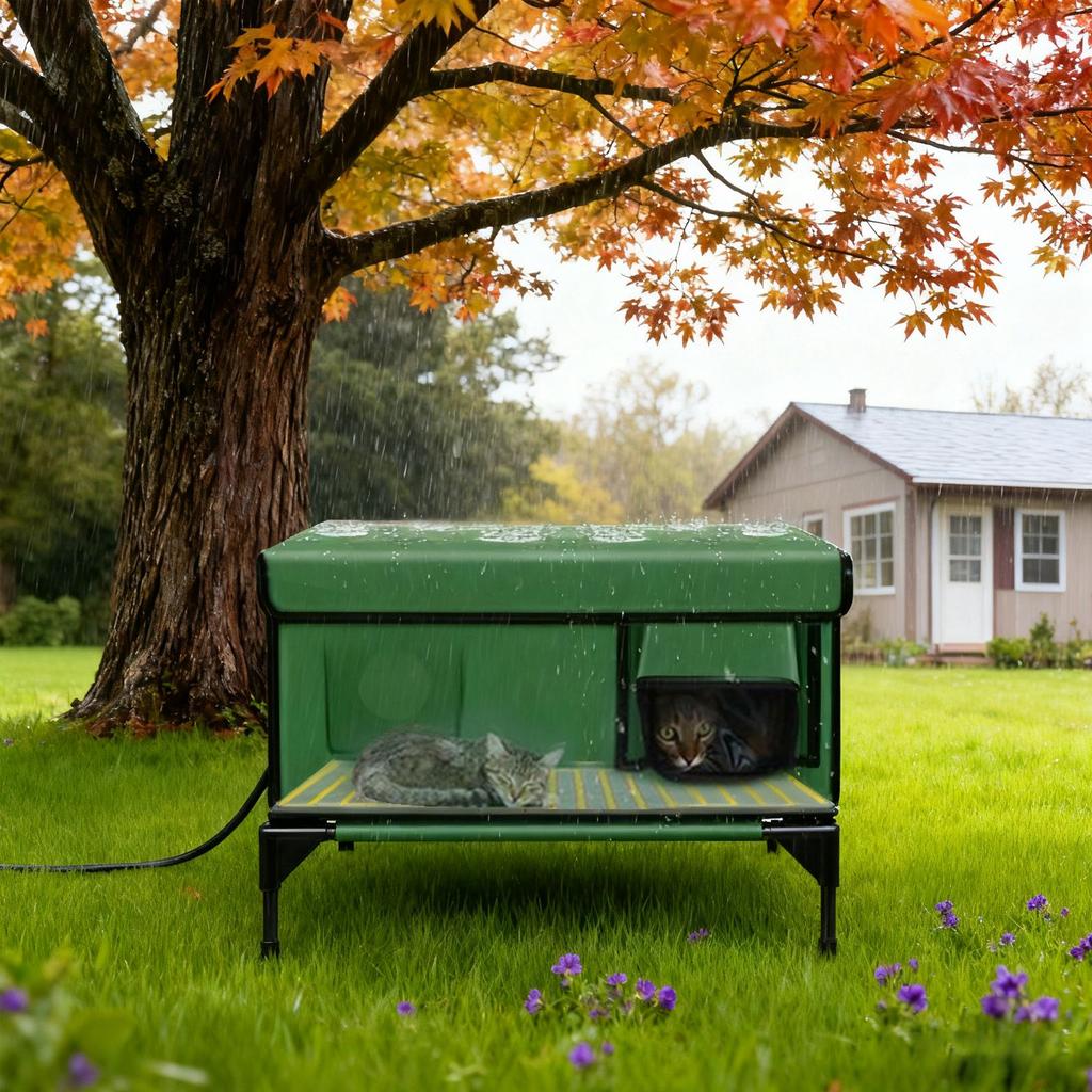 Vinter Utendørs Oppvarmet Hus Isolert Og, Med et Motstandsdyktig Takoverheng og Låve Rømningsdør.