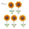 Non Residual Adhesive Ornaments 5Pcs Wobble Sunflower Car Dashboard Decor, Resin Spring Flower Ornament Interior Decoration Flowers with Slip