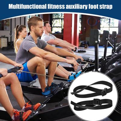2Pcs Rowing Machine Foot Strap Heavy Duty Adjustable Feet Strap Replacement Multi-functional Fitness Equipment Auxiliary