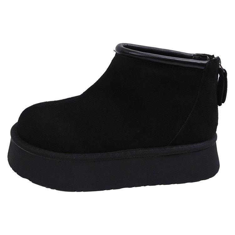 Lolita Stövlar Dam Låga Skor Australien Vinter Skor Stövlar-Dam Svart Ankel Snö Damer Höst Läder Shearling Päls