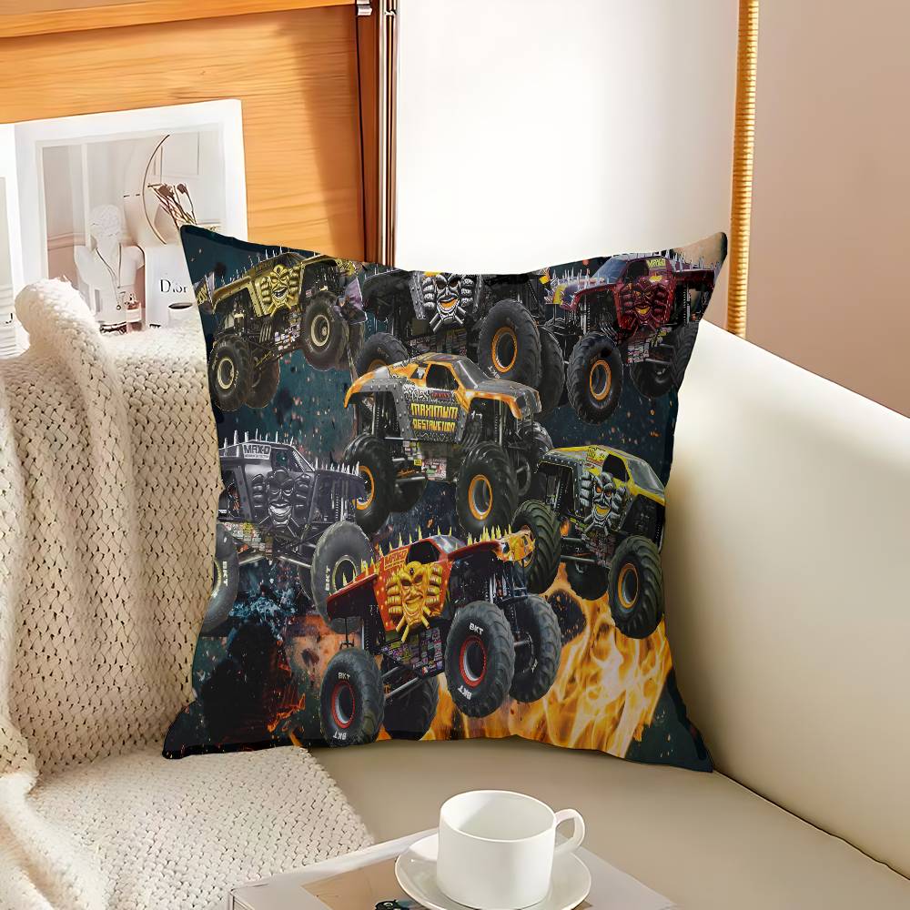 Cartoon Monster Jam Decorative Room Aesthetics Pillow Case Home Decor Bedroom Sofa Bed Couch Pillow Cover 45x45