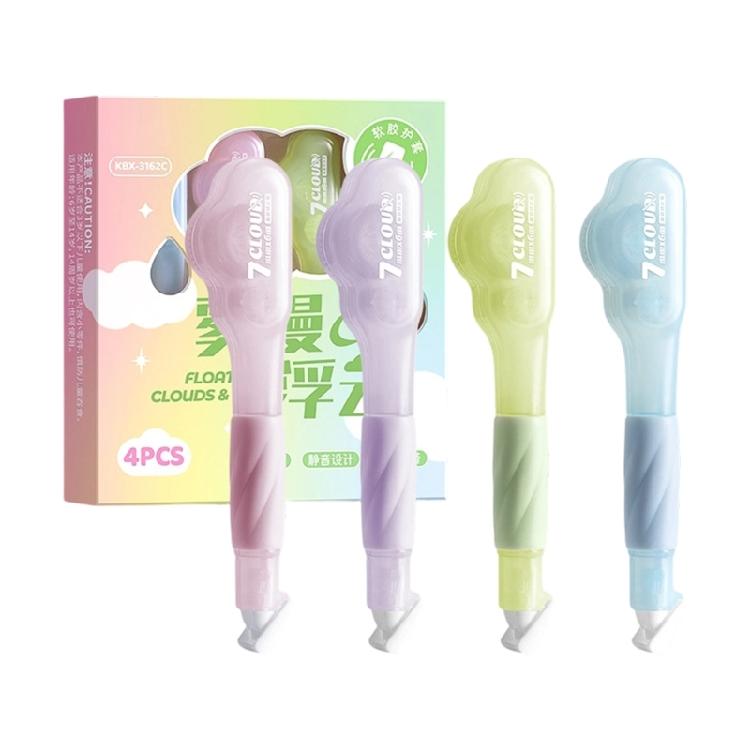 

4 Pieces Lightweight Correction Tape Set with Noiseless Function & Comfortable Grip Simple to Operate for Daily Use