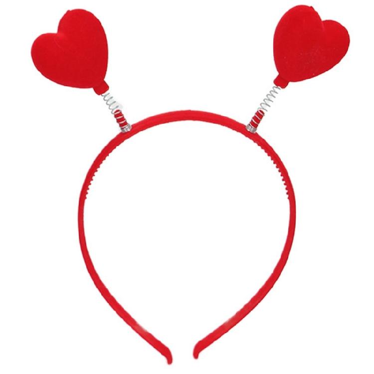 Valentine s Day Heart Head Bopper Headwear Flocking Headband Heart Party Costume 1