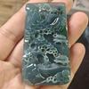 Landscape Jade Pendant: Formal Jadeite Carving for Men and Women