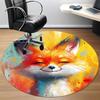 1pc Fox Artwork Office Round Area Rug, Indoor Mat Suitable ForOffice, Under Office Chairs Bedroom Living Room Home Decor, Room Deco  D083