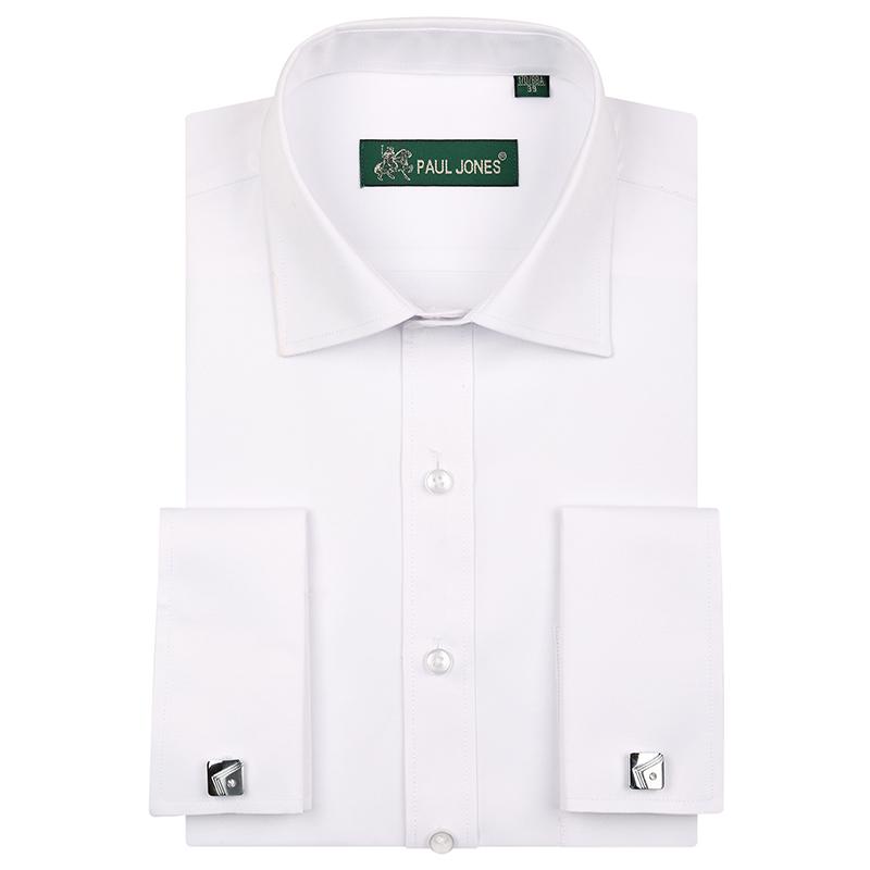Buy Men's Classic LongSleeve French Cuffs Solid Dress Shirts (Cufflinks Included) at affordable