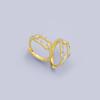 ANENJERY Zircon Hollow Geometric Huggie Hoop Earrings For Women Temperament French Jewelry