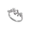 PANJBJ 925 Silver Pearl Bowknot Ring for Women Irregular Open Sweet Romantic Zircon Jewelry Birthday Gift Dropshipping