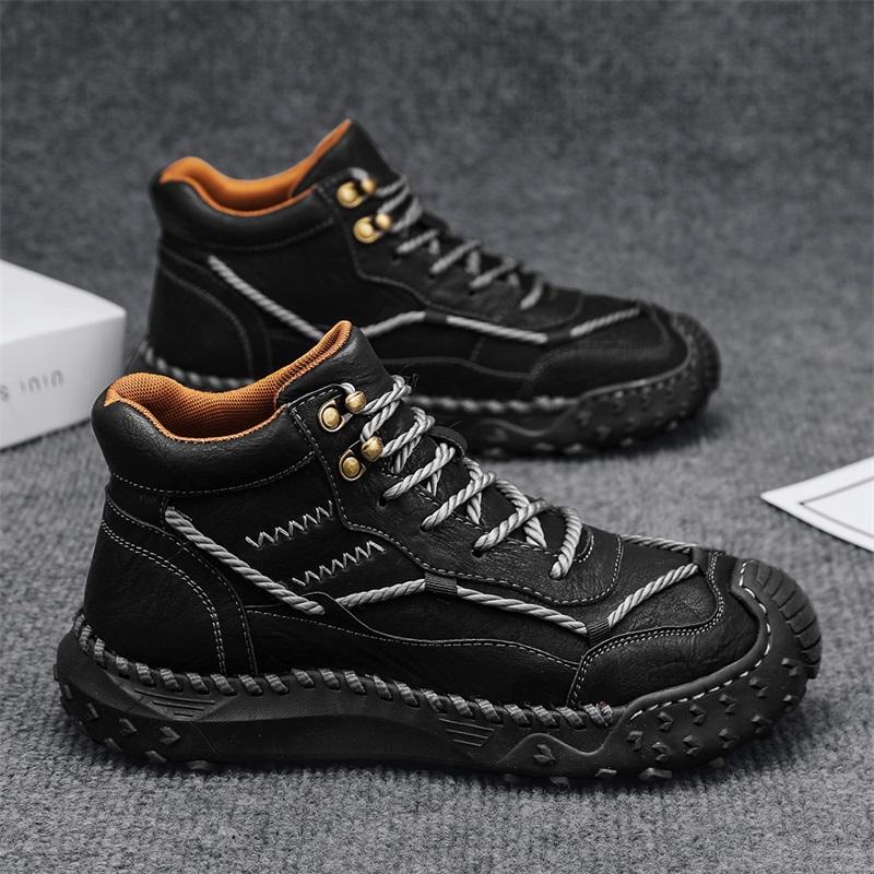 Осеньзима Мужские ботинки ручной работы Удобные ботильоны для мужчин Повседневная обувь Мокасины Мужская обувь для инструментов 44 3629₽