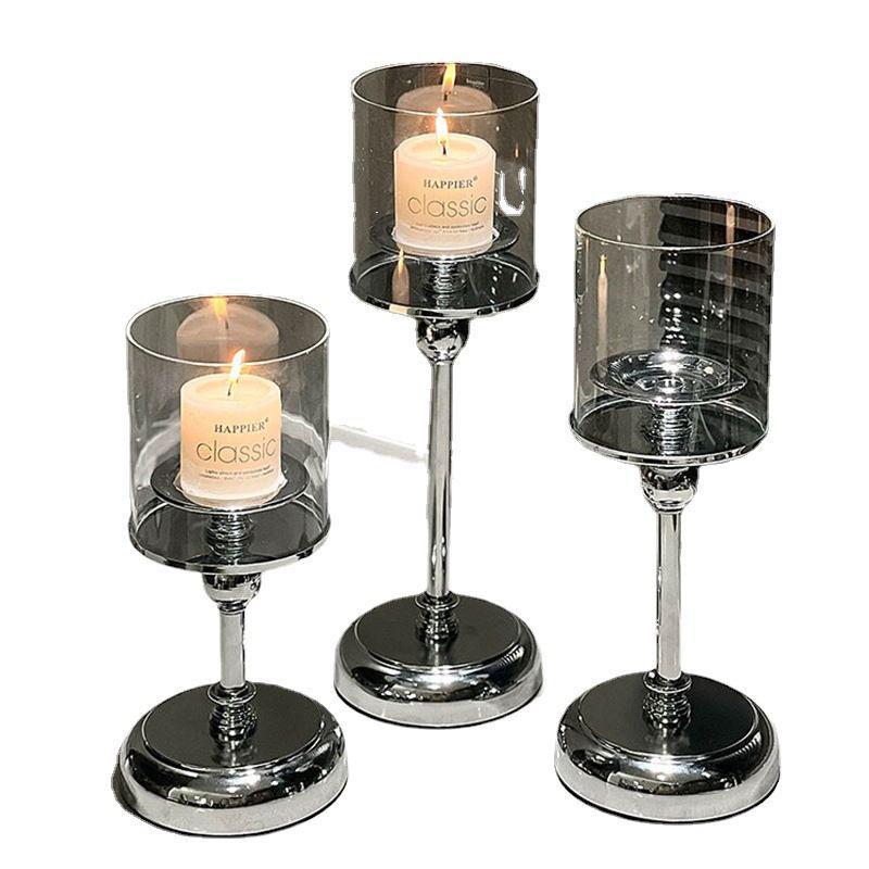 Elegancki luksusowy szklany świecznik w stylu chińskim do dekoracji domu