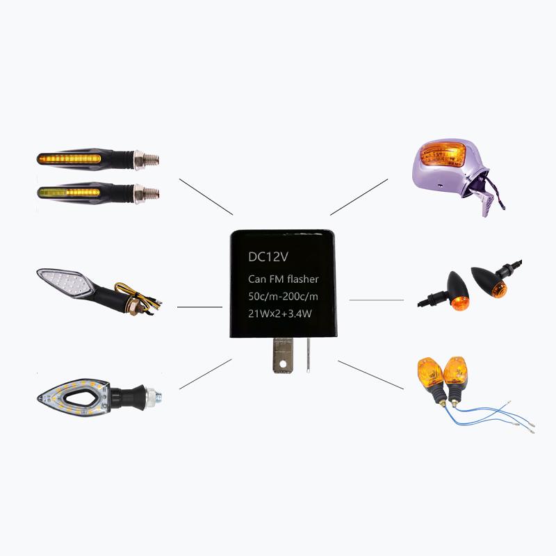 Motorcycle LED Flasher Relay Adjustable Frequency Square Flashing Flasher Motorcycle Led Lights Turn Signal Indicator 12V Flash