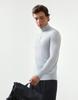 IKALOOK Merino Wool Zip-Up Turtleneck Knit Tee Bnit101