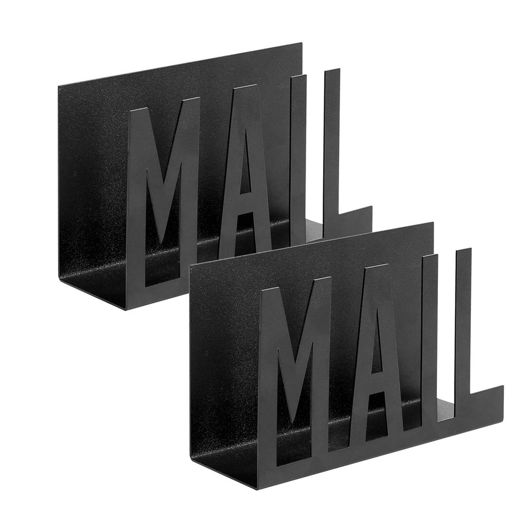 Desktop Iron Mail Organizer Metal Desk Letter Holder Documents and Notepads Storage Rack for Home Office School