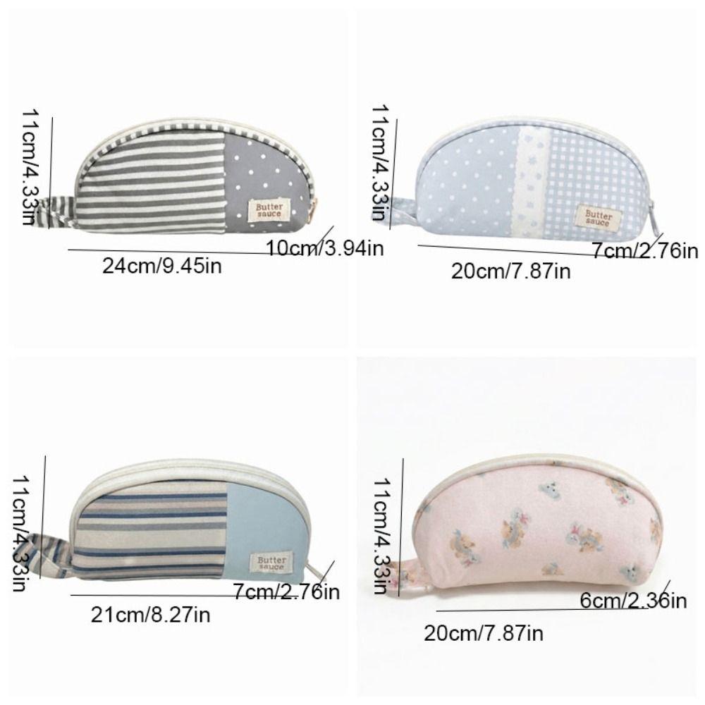Large Capacity Polka Dot Pencil Case Polka Dot Print Cosmetic Pouch Stationery Organizer Students