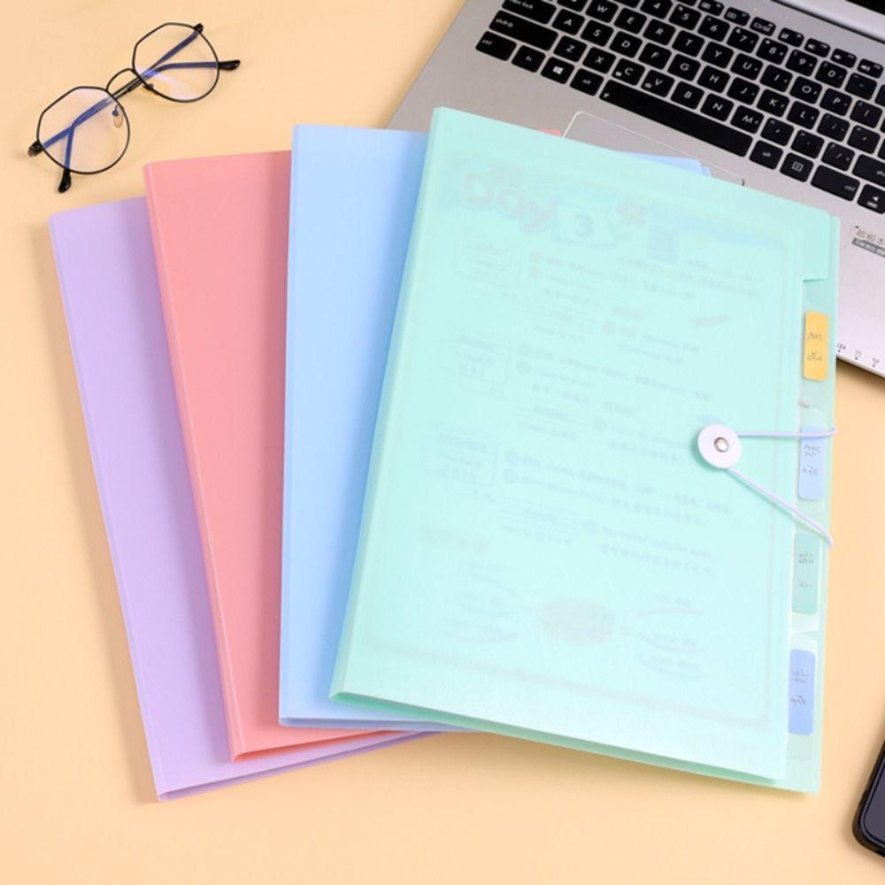 12 Layers A4 File Folder Elastic Strap Design Exam Paper Storage Booklet File Bag Document Storage