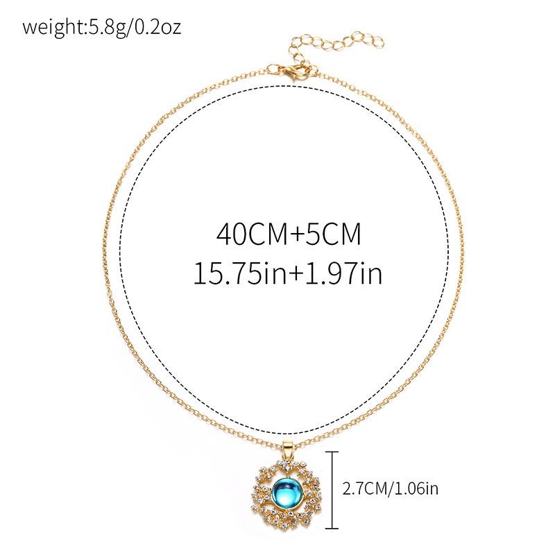 Jewelry Fashion Diamond Necklace Personalized Alloy Planet Pendant Women's O-Chain Necklace