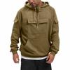 Men's Hooded Color Sweater, European And American Youth Sports Multi Pocket Patch Leather Sweater Jacket
