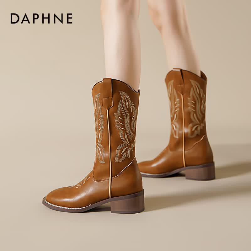 Daphne Retro Brown Western Cowboy Boots EU 36