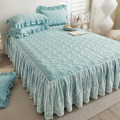 Trieda a Mäkká Bavlnená Prešívaná Sukňa na Posteľ zo Sójových Vlákien Zahustený Čipkovaný Prehoz na Posteľ Kryt na Matrac 1,8 M Posteľná Bielizeň