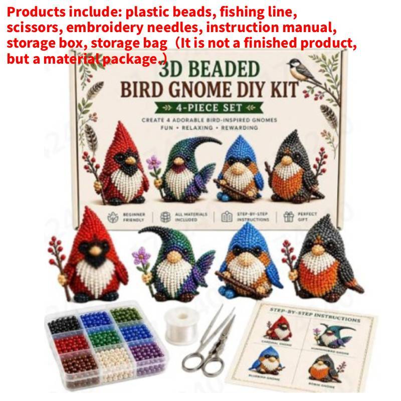 Kleines 3D-Tier-Bastelset mit Perlen und Kunststoffmaterialien für DIY-Tierdekoration und Kinderkreativität