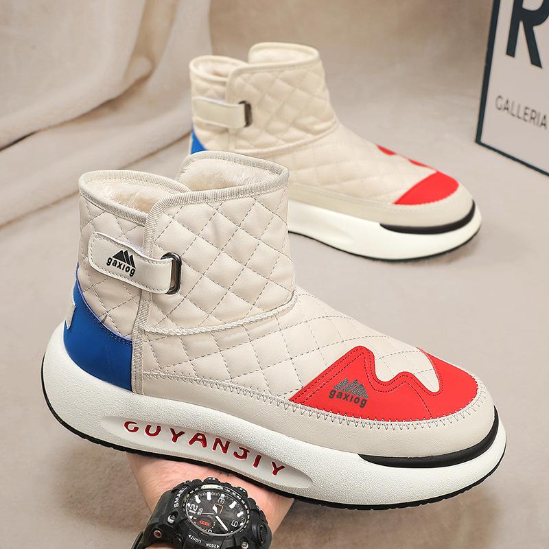 Men's shoes autumn and winter new velvet thickened snow boots non-slip high-top fashion trendy shoes men's cold-proof casual large cotton shoes