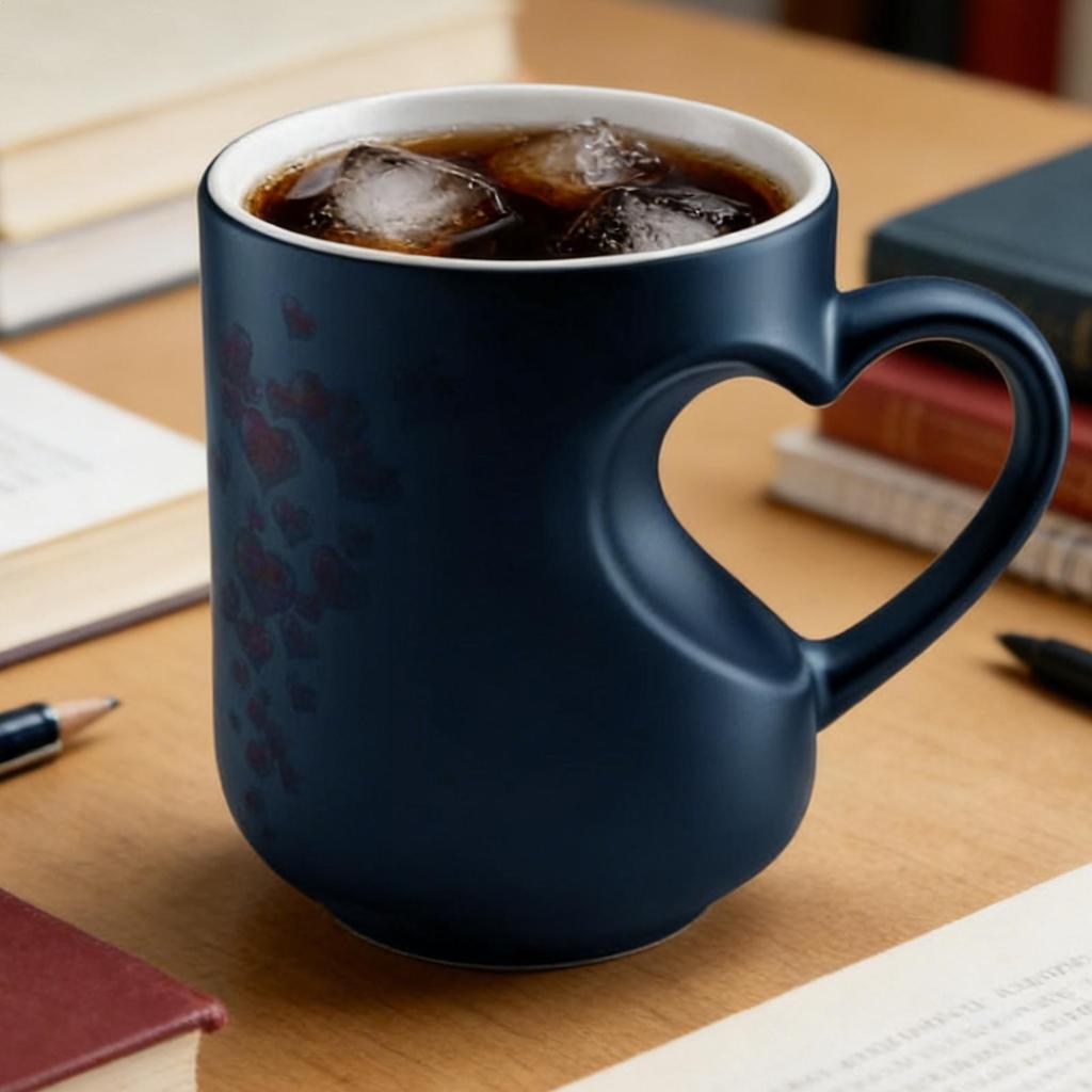 325ml Heart Shape Color Changing Coffee Mugs Novelty Ceramic Coffee Mugs with Handle for Couples Home Kitchen Drinkware