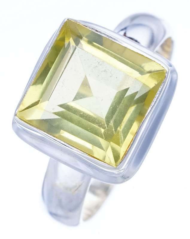 

StarGems® Natural Green Amethyst Handmade 925 Sterling Silver Ring 7.25 F0323