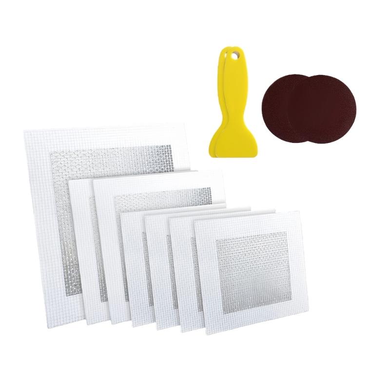 

Fiberglass Meshes Wall Hole Fixing Set Includes Metal Scraper Sandpaper For Interior Maintenance 1