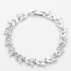 Zirconia Leaf Bracelet Women Men Geometric Design Full-Pave Crystal Cuff Gold Or Tone Adjustable Jewelry