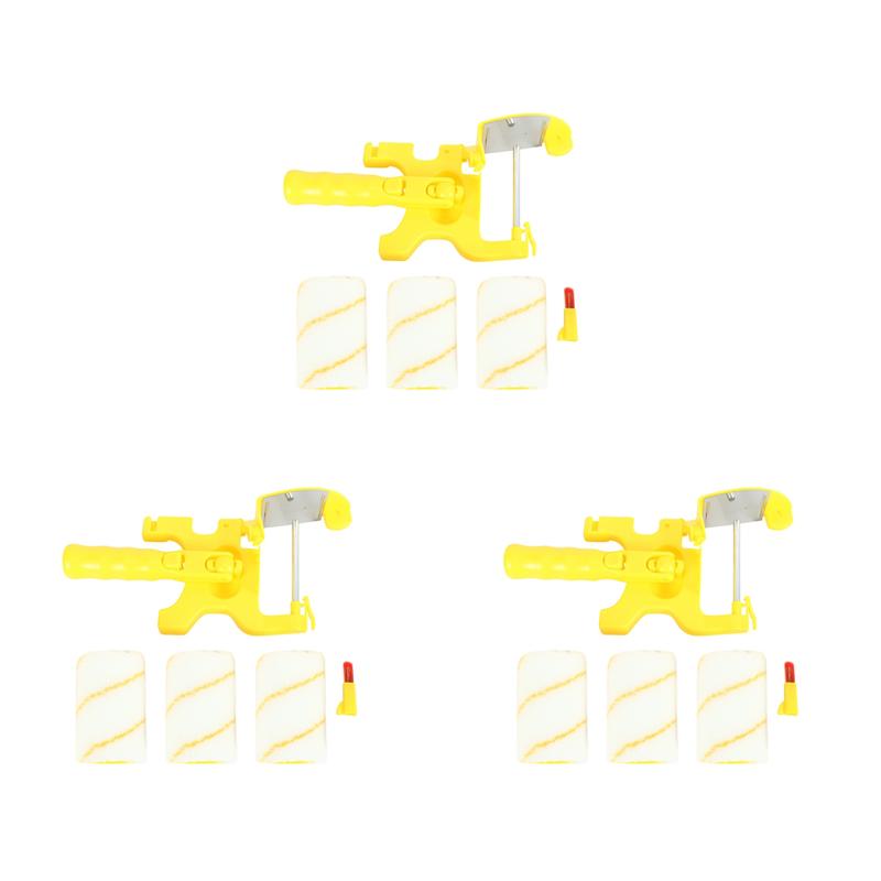 

A58Z 18 шт. Інструменти для фарбування країв, валики, пензлі. Портативний пензель для чистого зрізу для дому, стін, стель жовтий