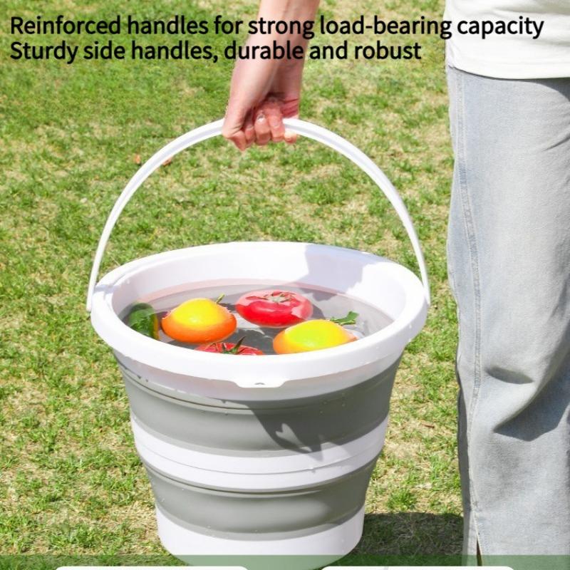 1PC Portable Folding Bucket Outdoor Fishing Bucket Large Car Travel Car Wash Bucket Student Dormitory Pickup Bucket Round Bucket