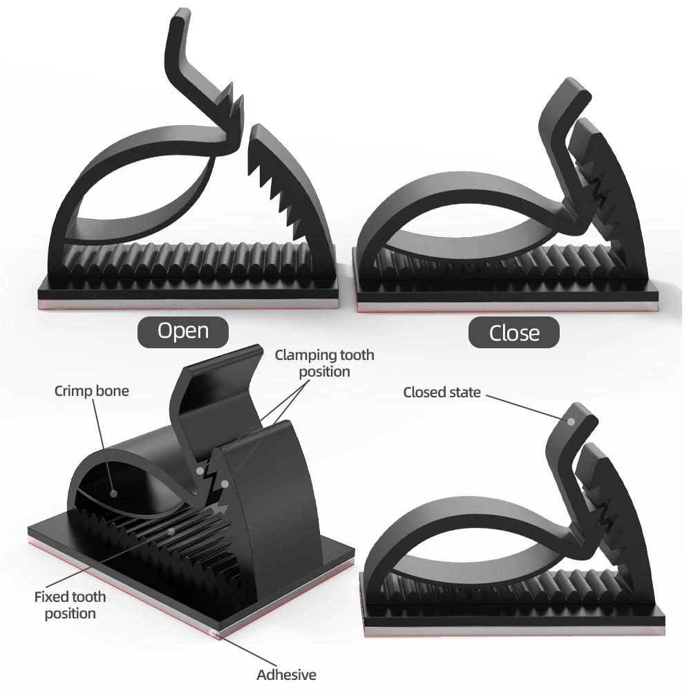 Xiaomi 50/10PCS Adjustable USB Cable Organizer Manager Cable Winder Management Protector Desktop Clip Car Wire Holder Mouse Keyboard