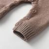 Autumn/Winter Korean Style Unisex Baby Knit Onesie - Solid Color Warm Sweater Romper