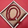 High-content Purple Gold Sand Bracelet with Pixiu, Double-circle Cinnabar Birthstone Bracelet