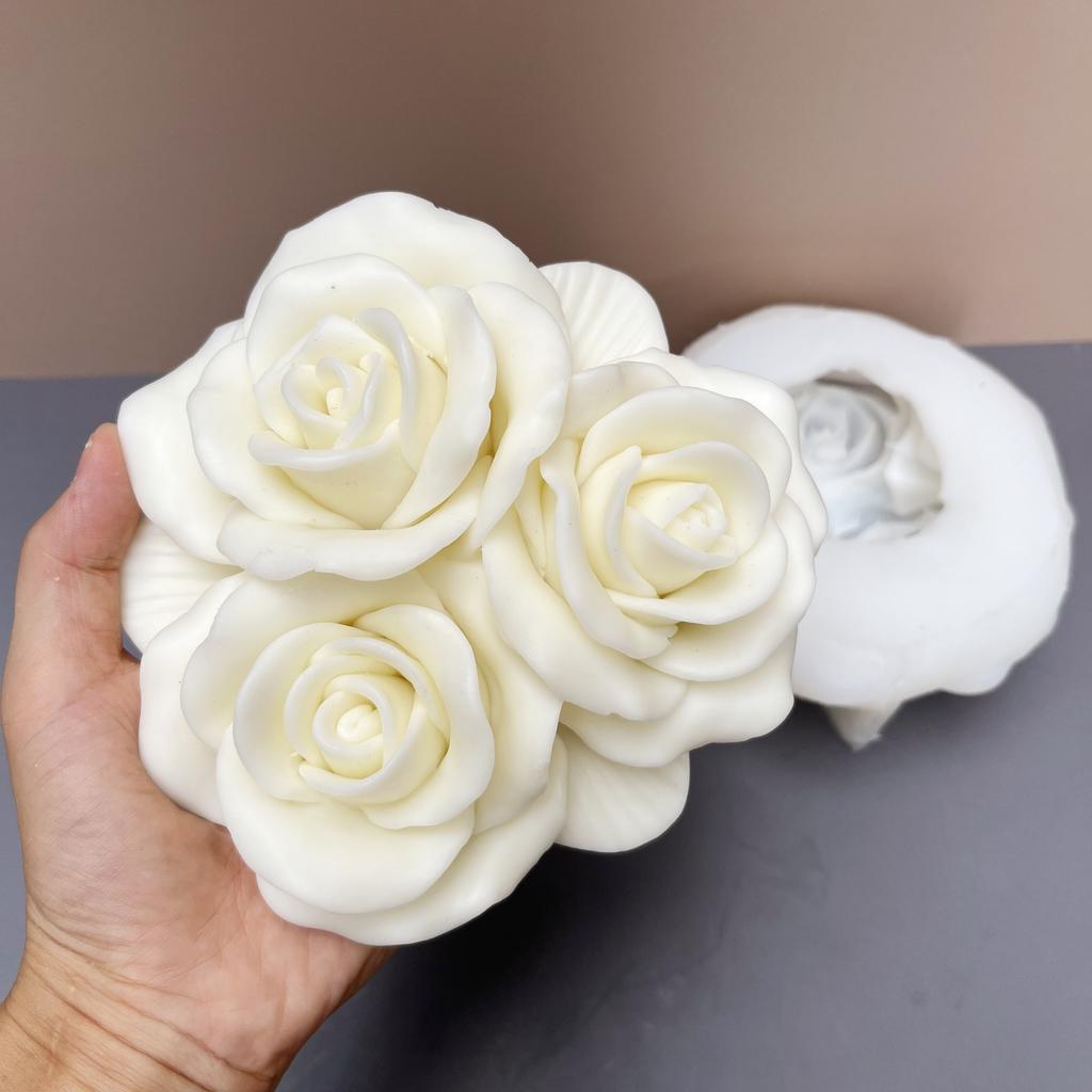 Neues DIY Große Rose kombinierte Blume Kerze Silikonform Pfingstrose Blume Aromatherapie Kerzenform Rose Harzform Gipsformen