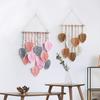 Διακόσμηση τοίχου Μεγάλο Boho Macrame Χειροποίητο Υφαντό Νήματα Τέχνης Τέχνης Φύλλων Ταπετσαρίας τοίχου με ψεύτικα φτερά για διακόσμηση σπιτιού