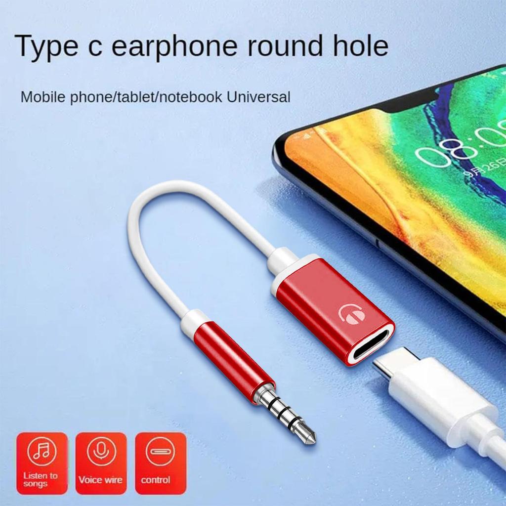 3.5mm Male To Type-C Female Headphone Aux Cable Converter Type-C To Flat Headphone Round Head Adapter Cable