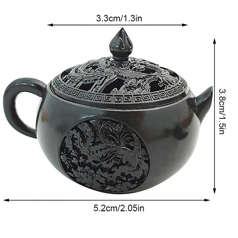 1Pc Mini Retro Style Alloy Incense Burner Buddhism Lotus Censer Bronze Dragon And Phoenix Water Bottle Incense Burner