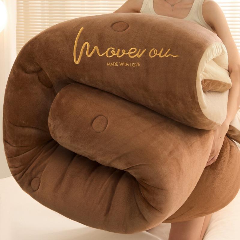 2025 новый двухцветный вышитый зимний молочный флисовый плед теплый и утолщенный для общежития весенне-осенний плед 150x200cm 2.5kg