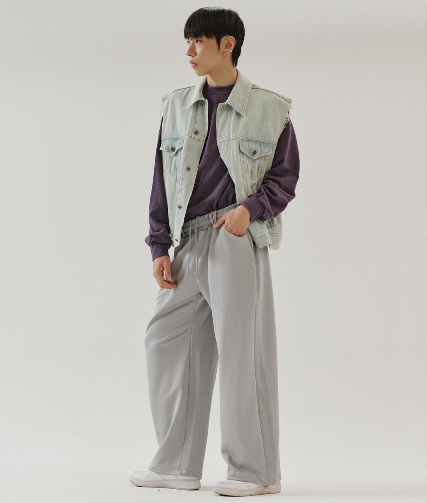 Deoseutoli [Fleece-Lined] Shane'S Line Track Pants (Gray)