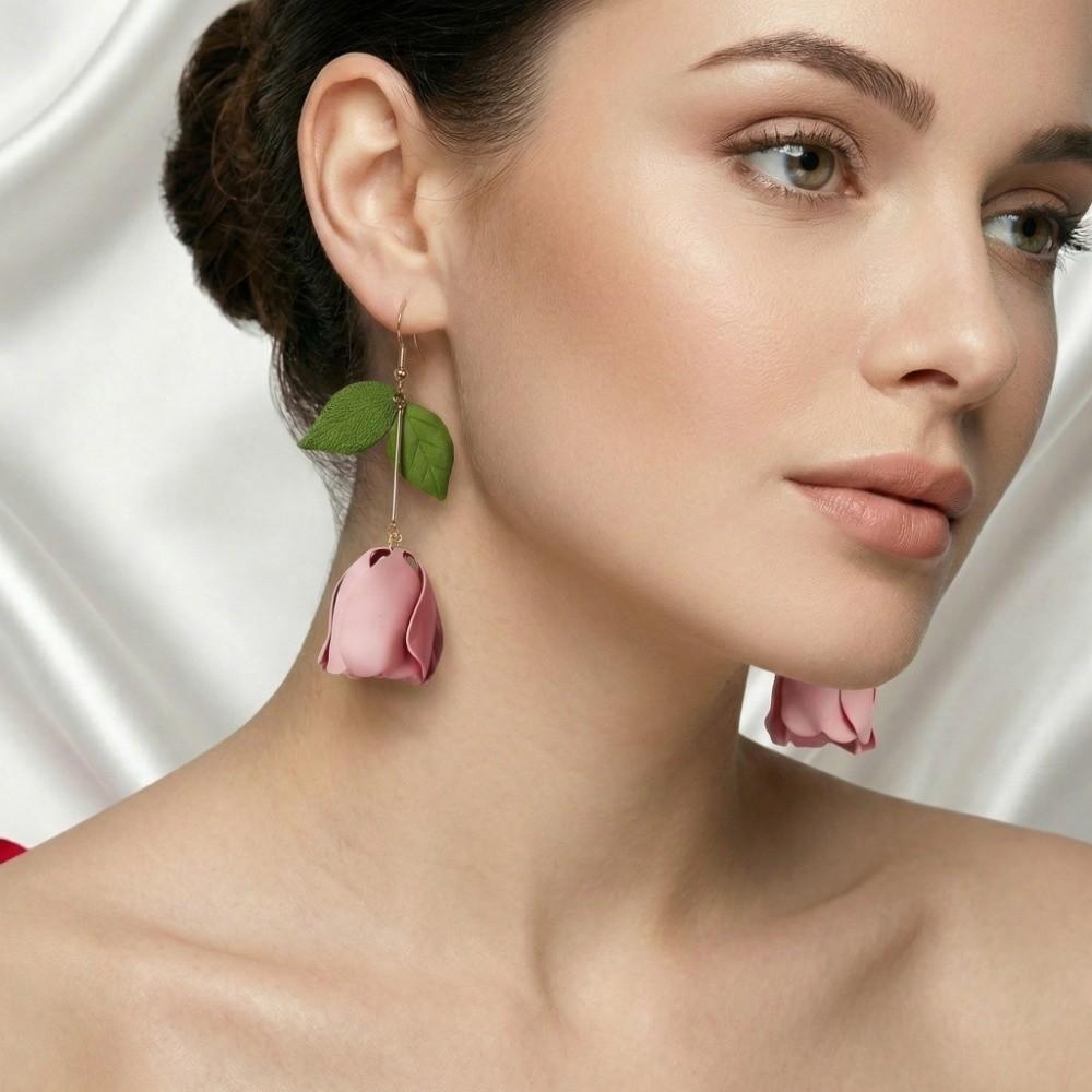 Colorful Long Flower Earrings Bohemian Fashion Jewelry Fashion Calla Eardrops Ethnic