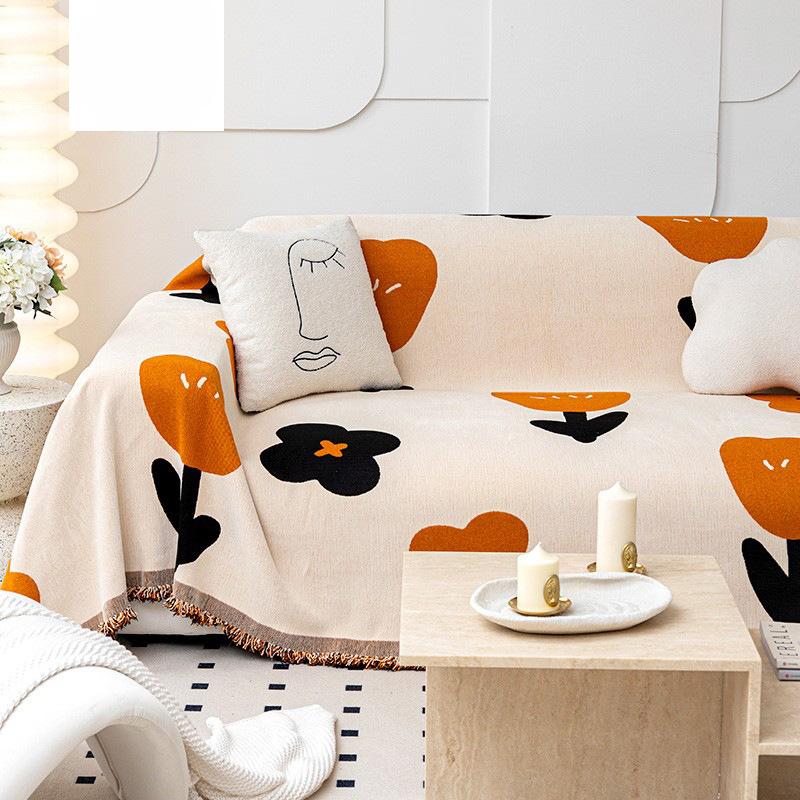 Kratzfester Chenille Sofaüberwurf Modern Schlicht All-Inclusive Rutschfest Sofabezug Vier Jahreszeiten Universal Sitzkissen Staubschutz