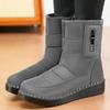 Women's Winter Fleece-Lined Long Snow Boots - Cotton, Polyurethane, Warm and Thickened for Outdoor Sports