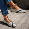 Women's Knitted Shoes, Large Size 36-43 Flat Pointed-toe Flat Shoes