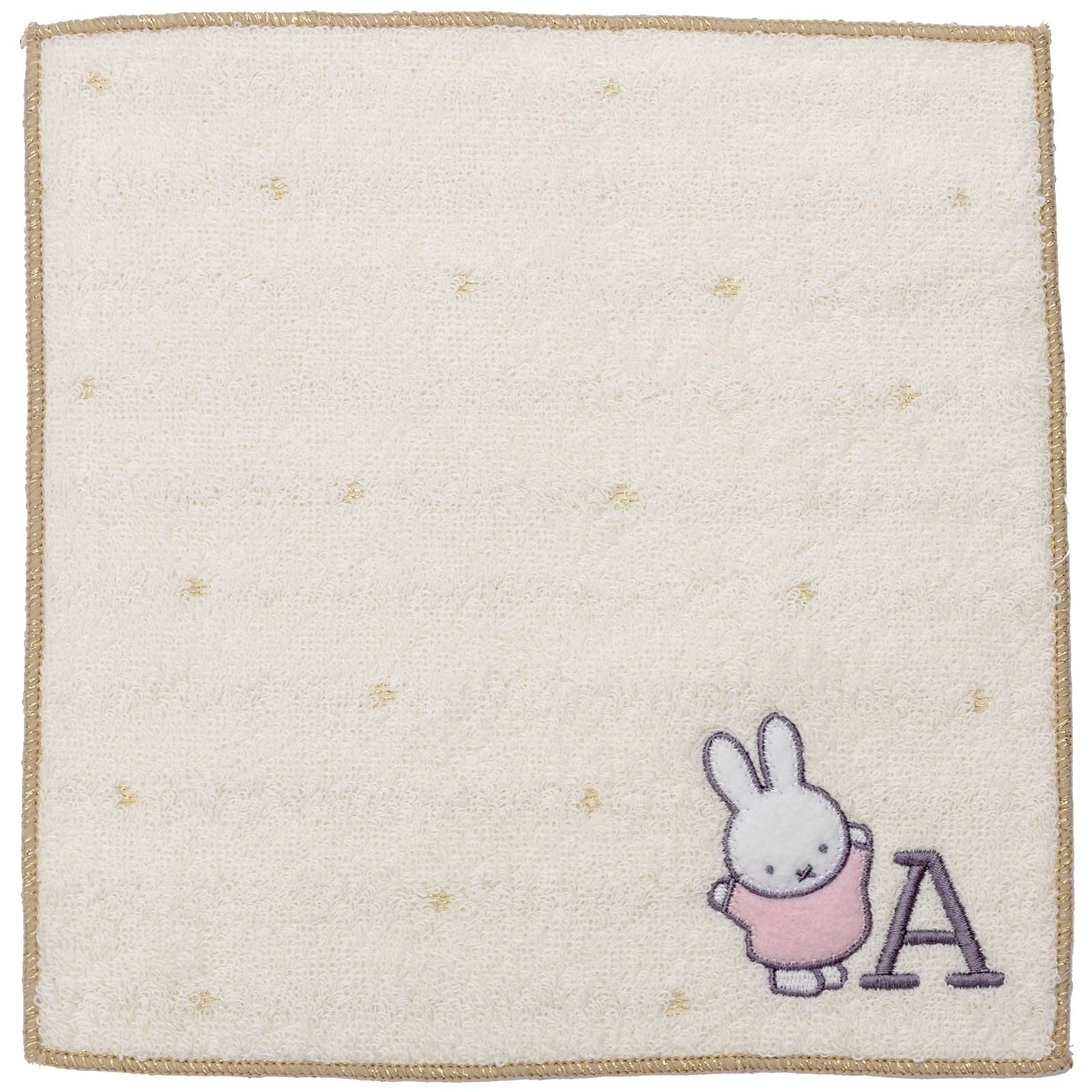 

nishikawa Miffy Mini полотенце ворс ткань инициал А 20 см вышитый слоновая кость [Nishikawa]