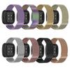 For Fitbit  Versa 4 / 3 Milanese Magnetic Metal Weave Watchband, Large Size