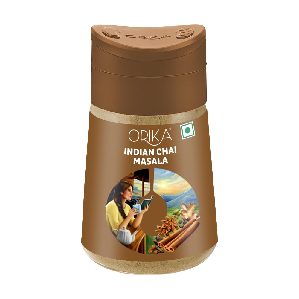 ORIKA Indian Chai Masala/Indian Tea Spice Mix | Blend Of Ginger, Rose Petal, Green Cardamom, Cinnamon (Dalchini), Clove, Star Anise, Big Cardamom