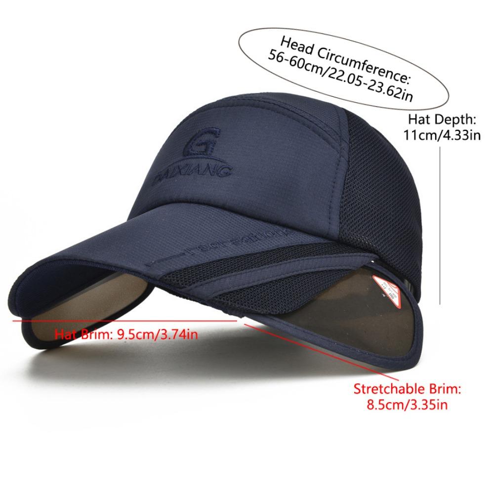 Mesh Breathable Stretchable Widen Brim Hat UV Protection Waterproof Long Visor Baseball Cap Lightweight Quick-drying